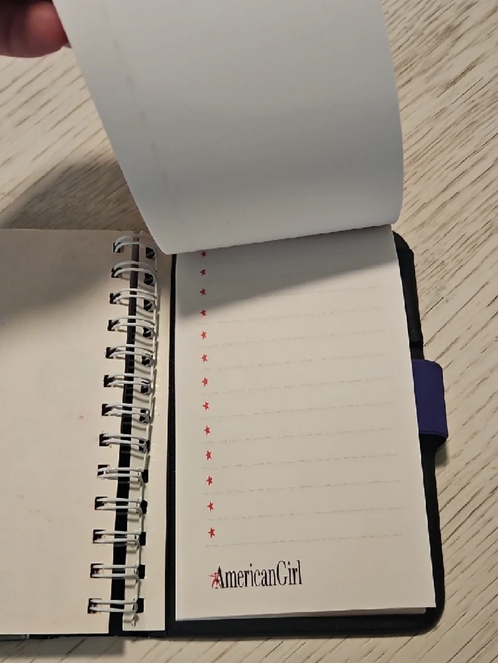 American Girl Purple Spiral Planner with Black Folio Circa 1997